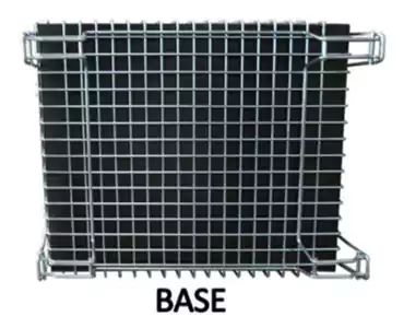 Contenedor plegable de malla metálica