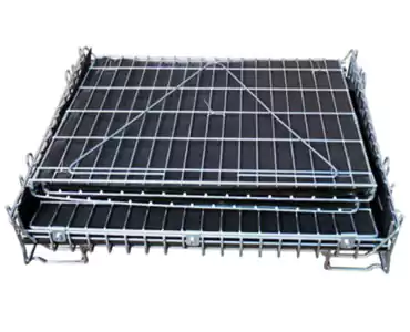 Contenedor plegable de malla metálica