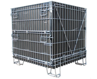 Contenedor plegable de malla metálica